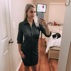 Striped button down dress